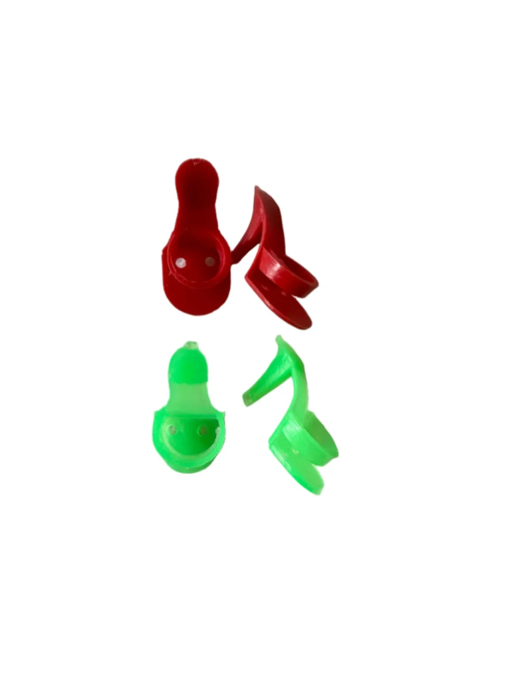 Vintage Barbie and Friends CLONE Heels 2 pairs open toe Red and Green